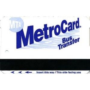 MTA MetroCard Bus Transfer Souvenir (No Monetary Value)